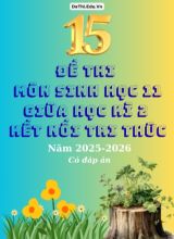 Tuyển tập 15 Đề thi giữa kì 2 năm học 2025-2026 môn Sinh học 11 KNTT (Kèm đáp án)